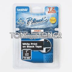 Brother TZ355 Genuine White on Black Tape
