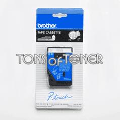 Brother TC14Z1 Genuine White on Clear Tape
